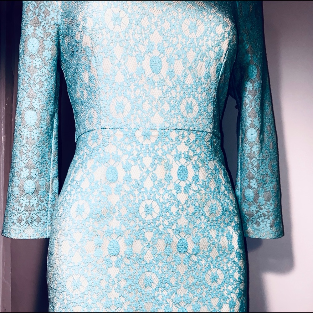 Forever 21 teal lace sheath dress - Picture 9 of 16